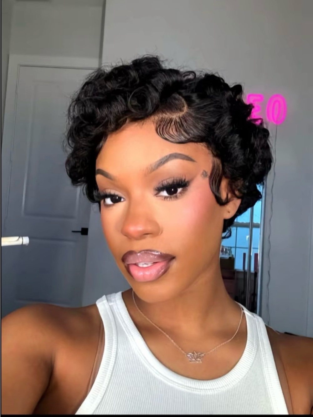 Short Curly Black Women's Wig Human Hair